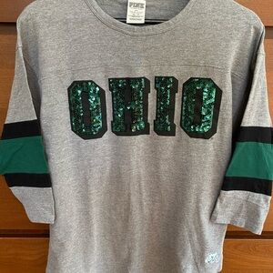 PINK Ohio University Bobcats Sequin Long Sleeve Tee Shirt